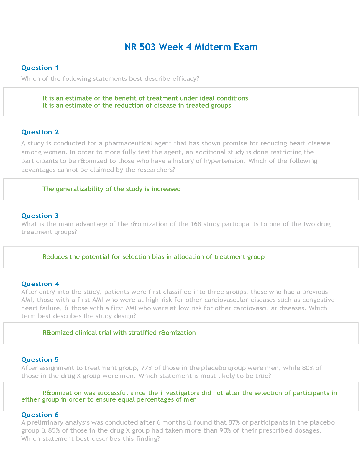 Preview image of NR 503 Week 4 Midterm Exam document